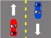 cross it when it is safe and come back after overtaking